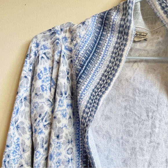 Lucky Brand Asymmetrical Open Front Cardigan Cotton Rayon blend Sz S - Picture 2 of 9